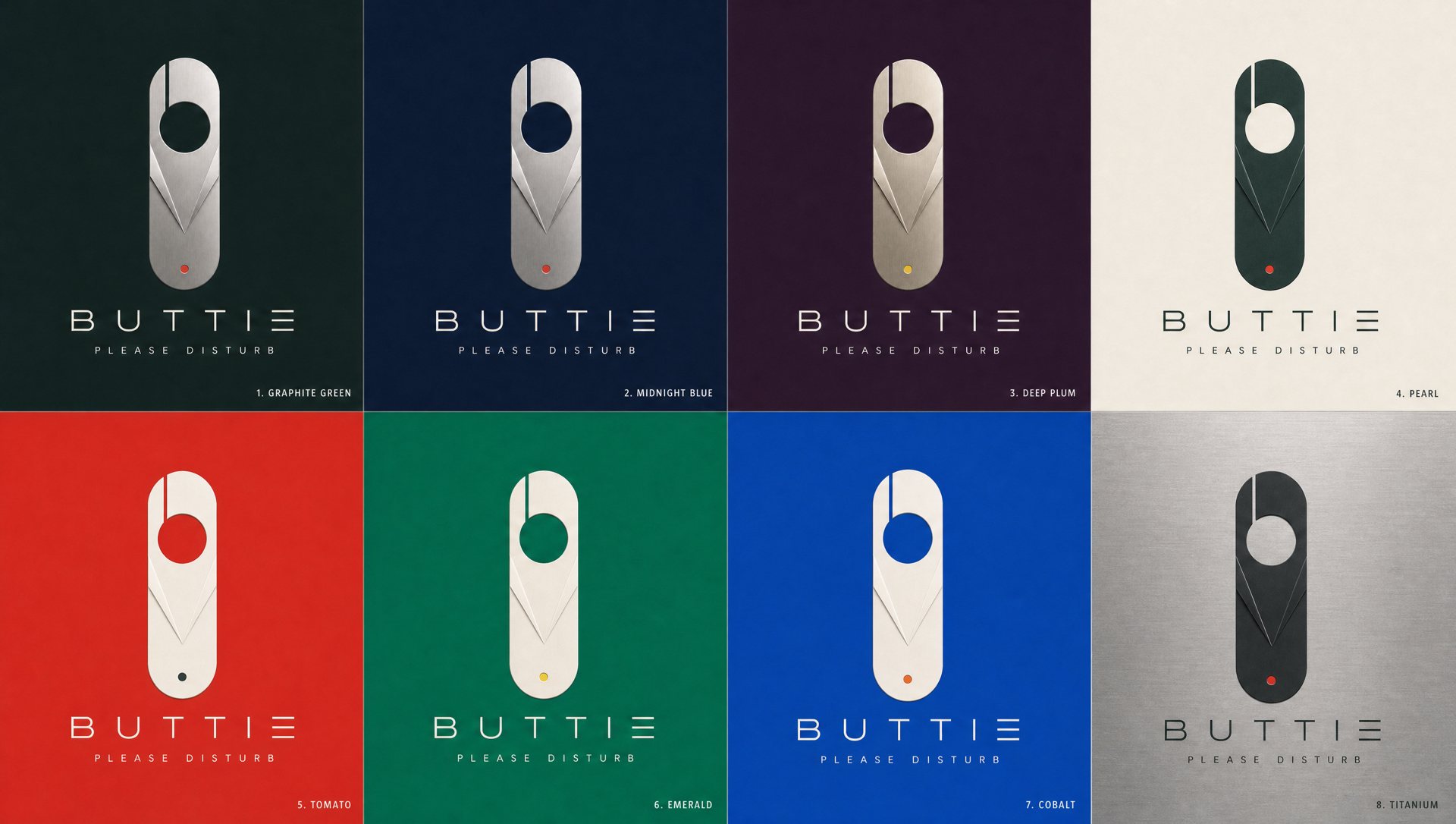 The Buttie logo in eight colorways