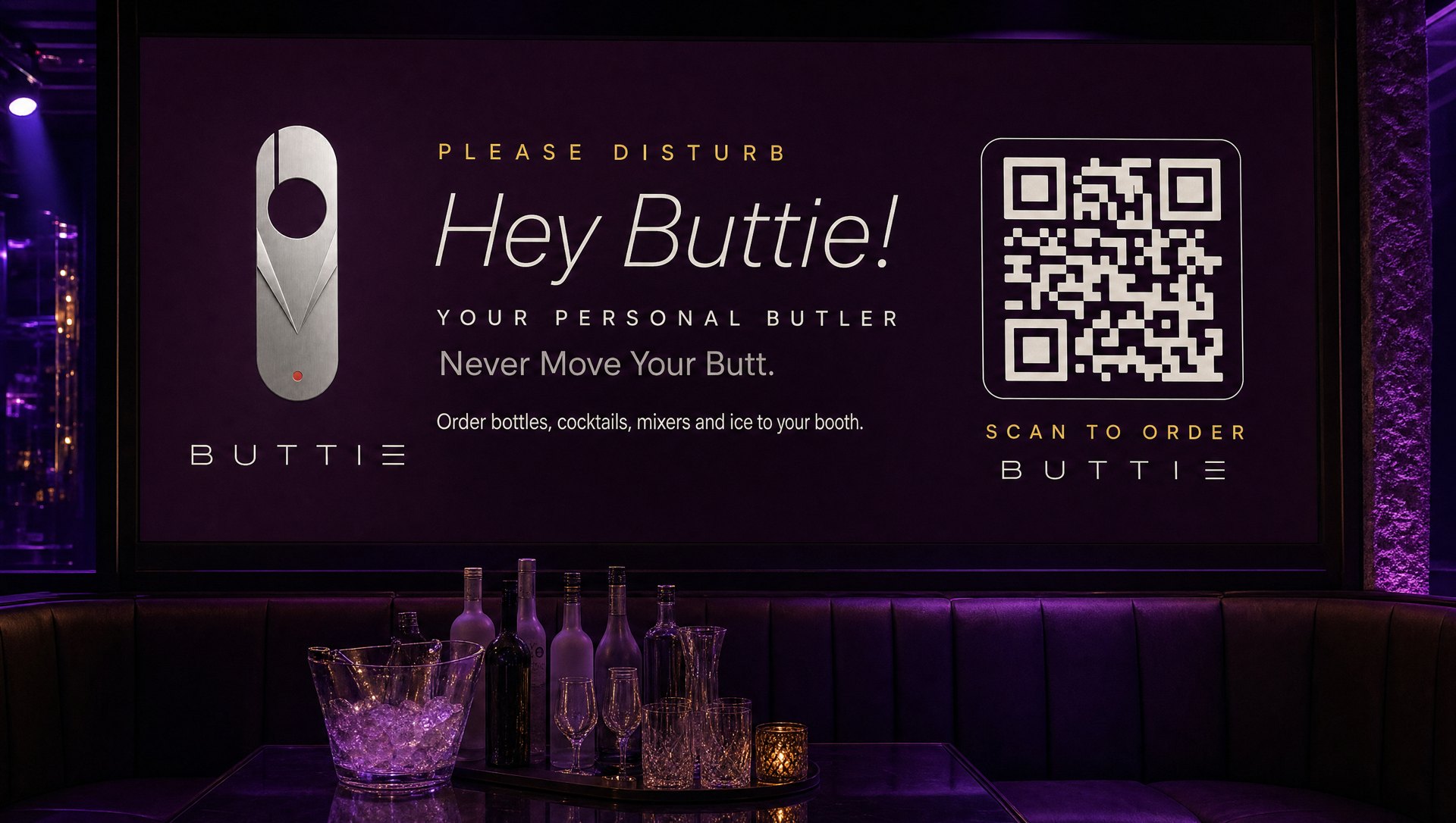 Buttie ad, nightclub deep plum